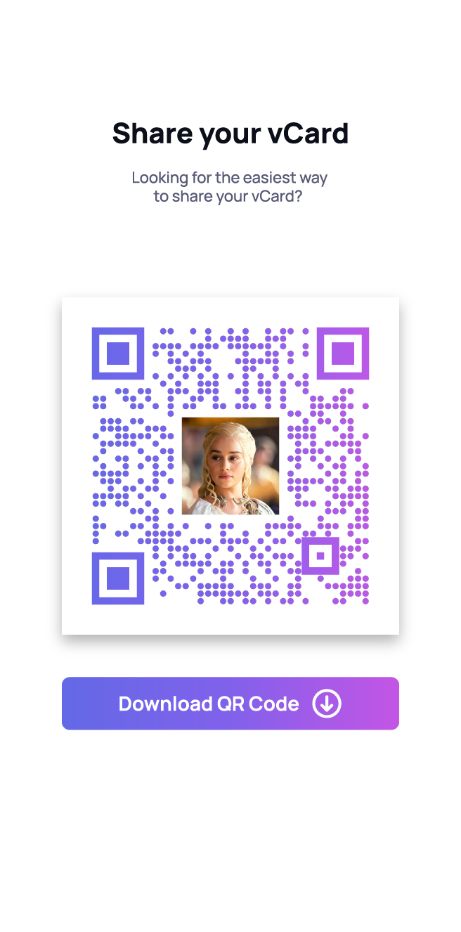 Generate vCard QR Code